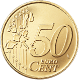 50 eurocent Luxembourg reverse 1st type