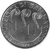 50 Lire San Marino 1972 dritto