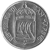 50 Lire San Marino 1973 dritto