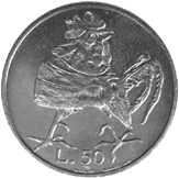 50 Lire San Marino 1974 verso