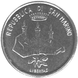 50 Lire San Marino 1986 dritto