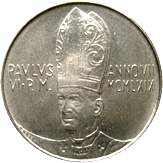 50 Lire Città del Vaticano Paolo VI tipo V dritto