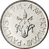 50 Lire Città del Vaticano Paolo VI tipo VIII dritto