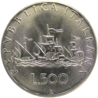 500 lire argento dritto