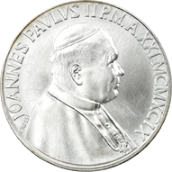 500 Lire argento Città del Vaticano Giovanni Paolo II 1999 dritto
