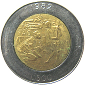 500 Lire San Marino 1982 verso