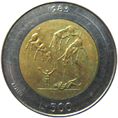 500 Lire San Marino 1983 verso