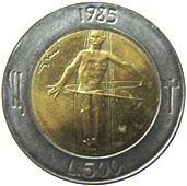 500 Lire San Marino 1985 verso