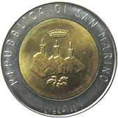500 Lire San Marino 1986 dritto