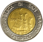 500 Lire San Marino 1991 dritto