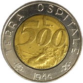 500 Lire San Marino 1991 verso