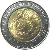 500 Lire San Marino 1992 verso