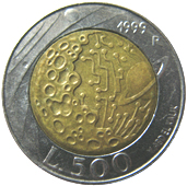 500 Lire San Marino 1999 verso
