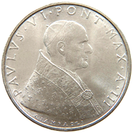 500 Lire Città del Vaticano Paolo VI tipo I dritto