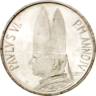 500 Lire Città del Vaticano Paolo VI tipo II dritto