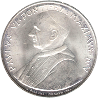 500 Lire Città del Vaticano Paolo VI tipo III dritto