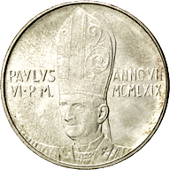 500 Lire Città del Vaticano Paolo VI tipo V dritto