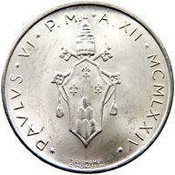500 Lire Città del Vaticano Paolo VI tipo VI dritto