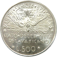 500 Lire Città del Vaticano Sede Vacante 1978 verso