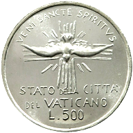 500 Lire Città del Vaticano Sede Vacante settembre 1978 verso